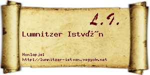 Lumnitzer István névjegykártya